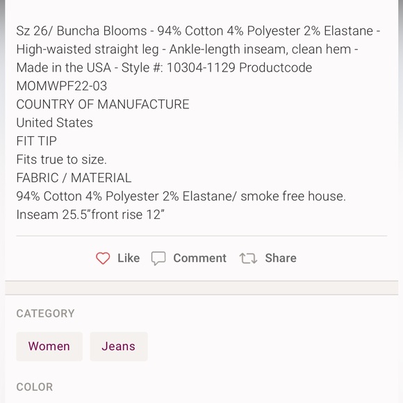 MOTHER High Waisted Rider Ankle Buncha Bloom Jeans - Picture 4 of 7